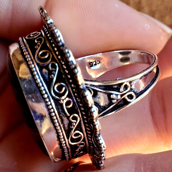 New Botswana Agate Antique Design 925 Silver Statement Ring. - Picture 15 of 15